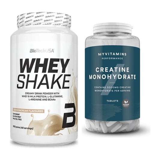 Set za izgradnju mišića: BioTech Whey Shake 1000 g + MyProtein MyVitamins - svi artikli uključeni