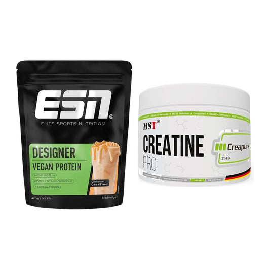 Muskelaufbau-Set: ESN Designer Vegan + MST Creatin Pro CREAPURE – alle enthaltenen Artikel