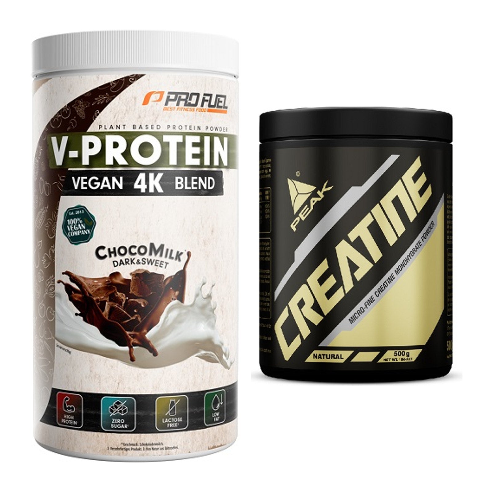 Muskelaufbau-Set: ProFuel V-PROTEIN vegan + Peak Creatin Powder – alle enthaltenen Artikel