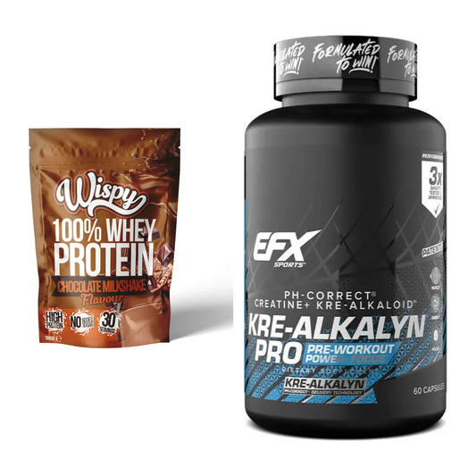 Muskelaufbau-Set: Wispy Whey 100% + EFX Kre-Alkalyn PRO – alle enthaltenen Artikel