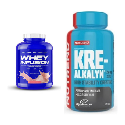 Muskelaufbau-Set: Scitec Whey Infusion + Nutrend Kre-Alkalyn – alle enthaltenen Artikel