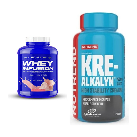 Muskelaufbau-Set: Scitec Whey Infusion + Nutrend Kre-Alkalyn – alle enthaltenen Artikel