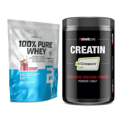 Muskelaufbau-Set: BioTech 100% Pure Whey + Sinob Creatin CREAPURE – alle enthaltenen Artikel