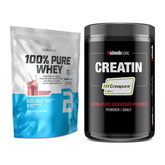 Muskelaufbau-Set: BioTech 100% Pure Whey + Sinob Creatin CREAPURE – alle enthaltenen Artikel