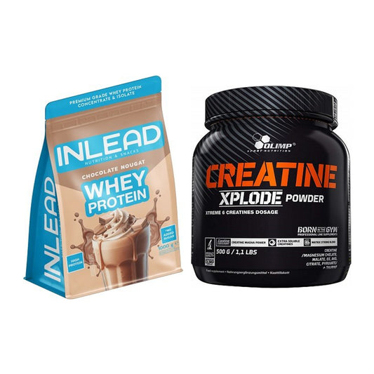 Muskelaufbau-Set: INLEAD Whey Protein + Olimp Creatine Xplode – alle enthaltenen Artikel
