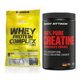 Muskelaufbau-Set: Olimp Whey Protein + Body Attack 100% Pure – alle enthaltenen Artikel