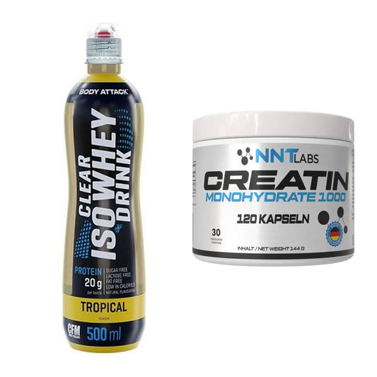 Muskelaufbau-Set: Body Attack Clear Iso + NNT Creatin 1000 mg – alle enthaltenen Artikel