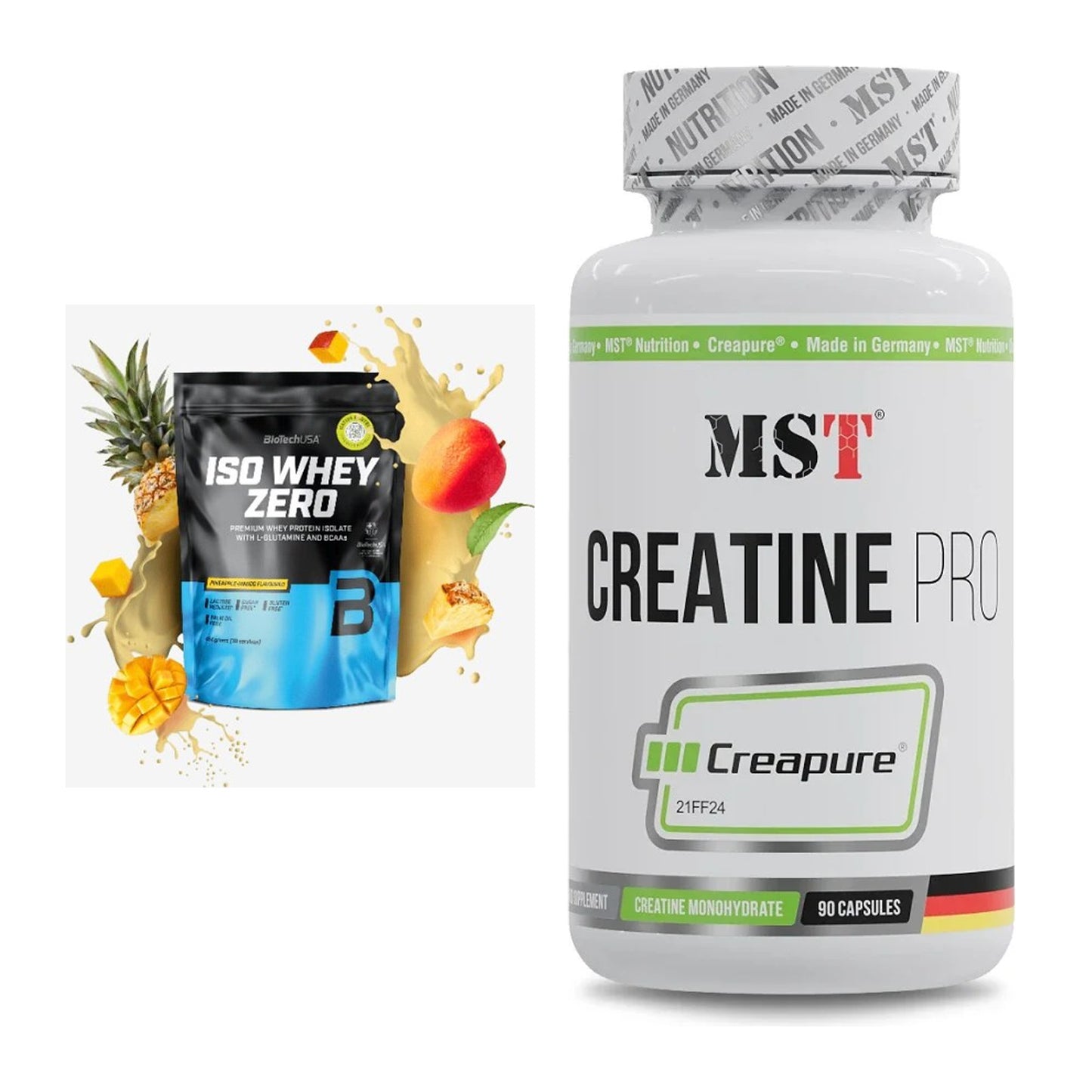 Muskelaufbau-Set: BioTech Iso Whey Zero + MST Creatine Pro – alle enthaltenen Artikel