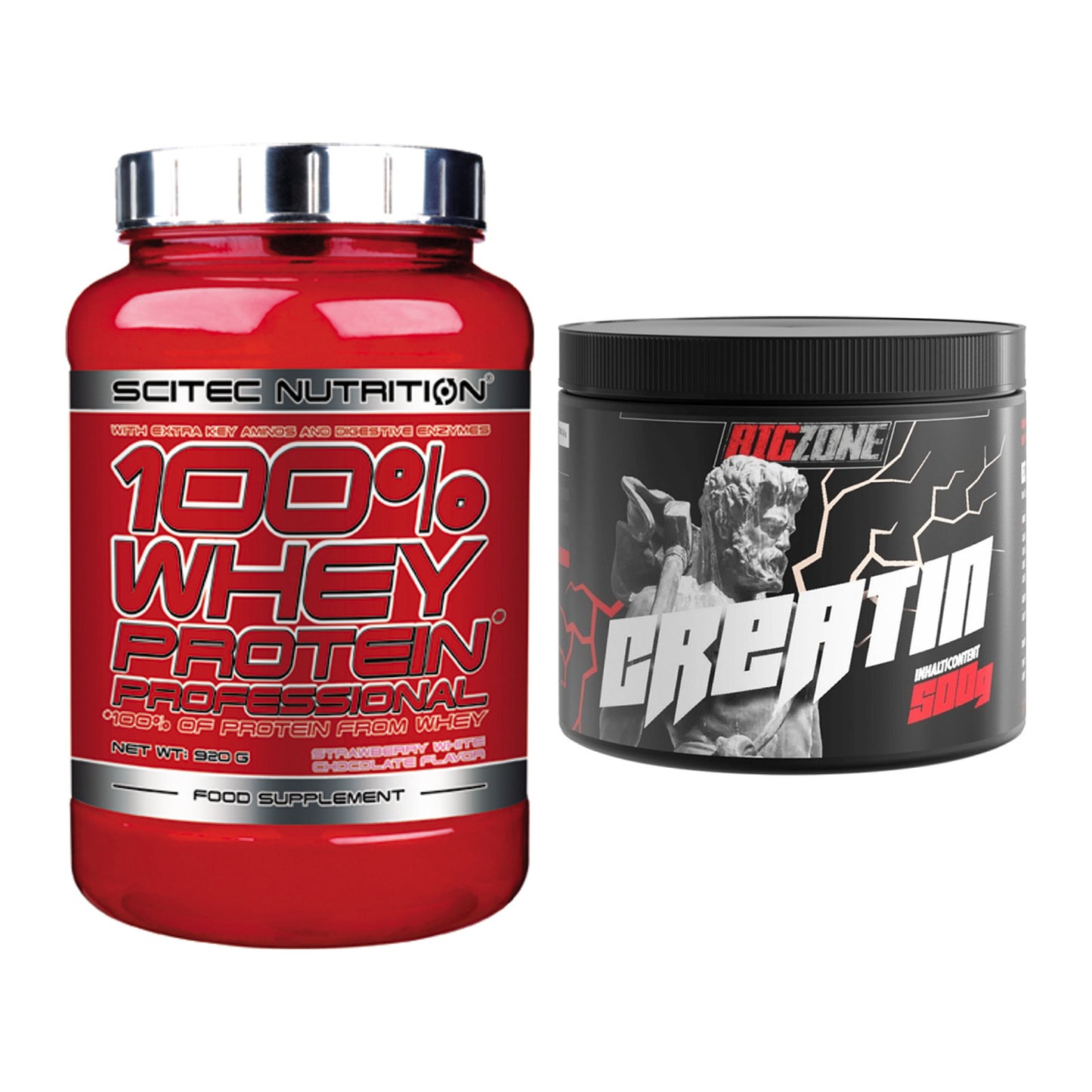 Muskelaufbau-Set: Scitec 100% Whey Professional + Big Zone Creatin – alle enthaltenen Artikel