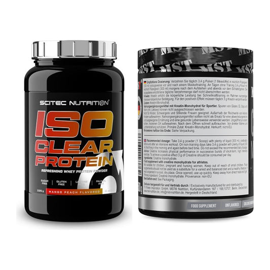 Muskelaufbau-Set: Scitec IsoClear Protein + MST Creatin Monohydrate – alle enthaltenen Artikel
