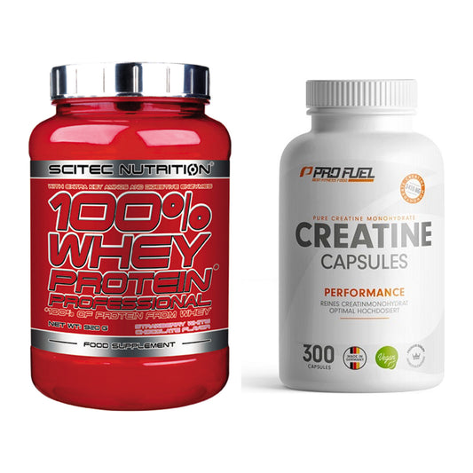 Muskelaufbau-Set: Scitec 100% Whey + ProFuel Creatine – alle enthaltenen Artikel