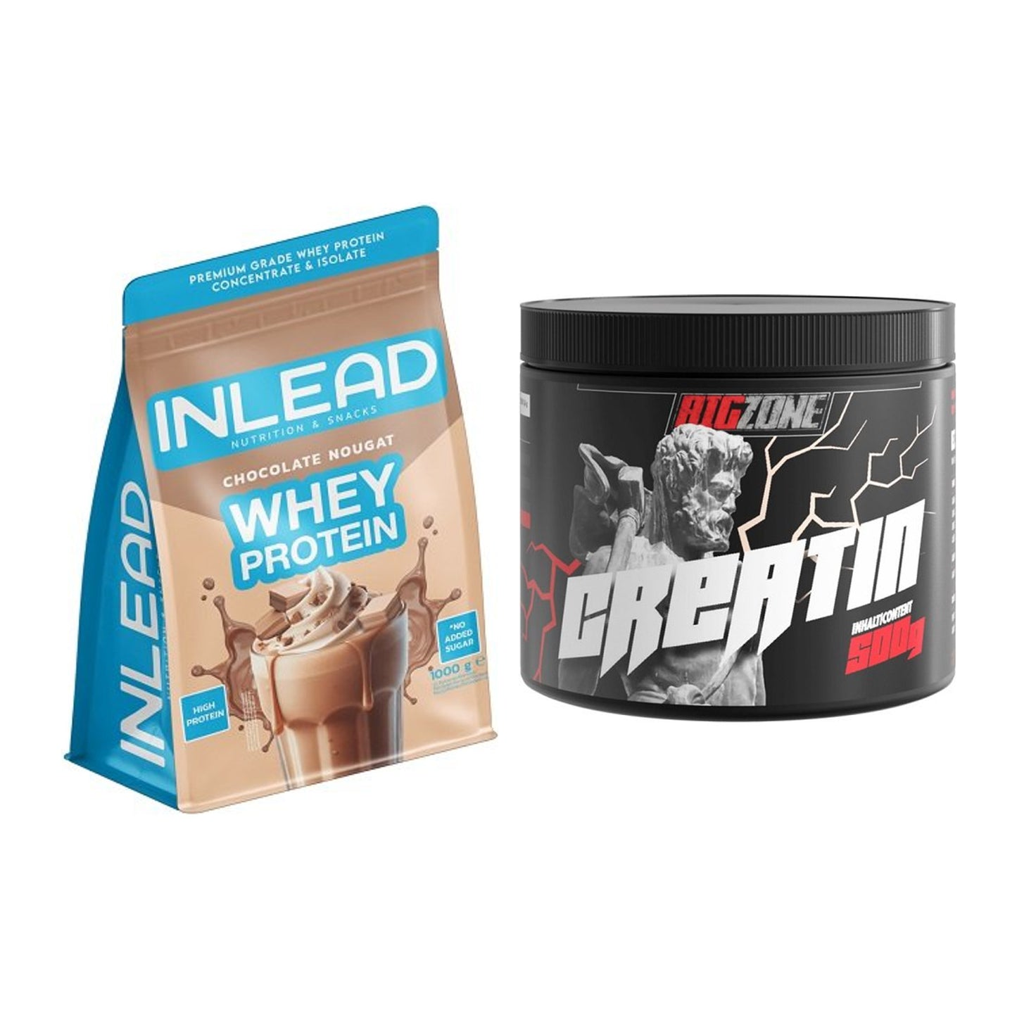 Muskelaufbau-Set: INLEAD Whey Protein + Big Zone Creatin – alle enthaltenen Artikel