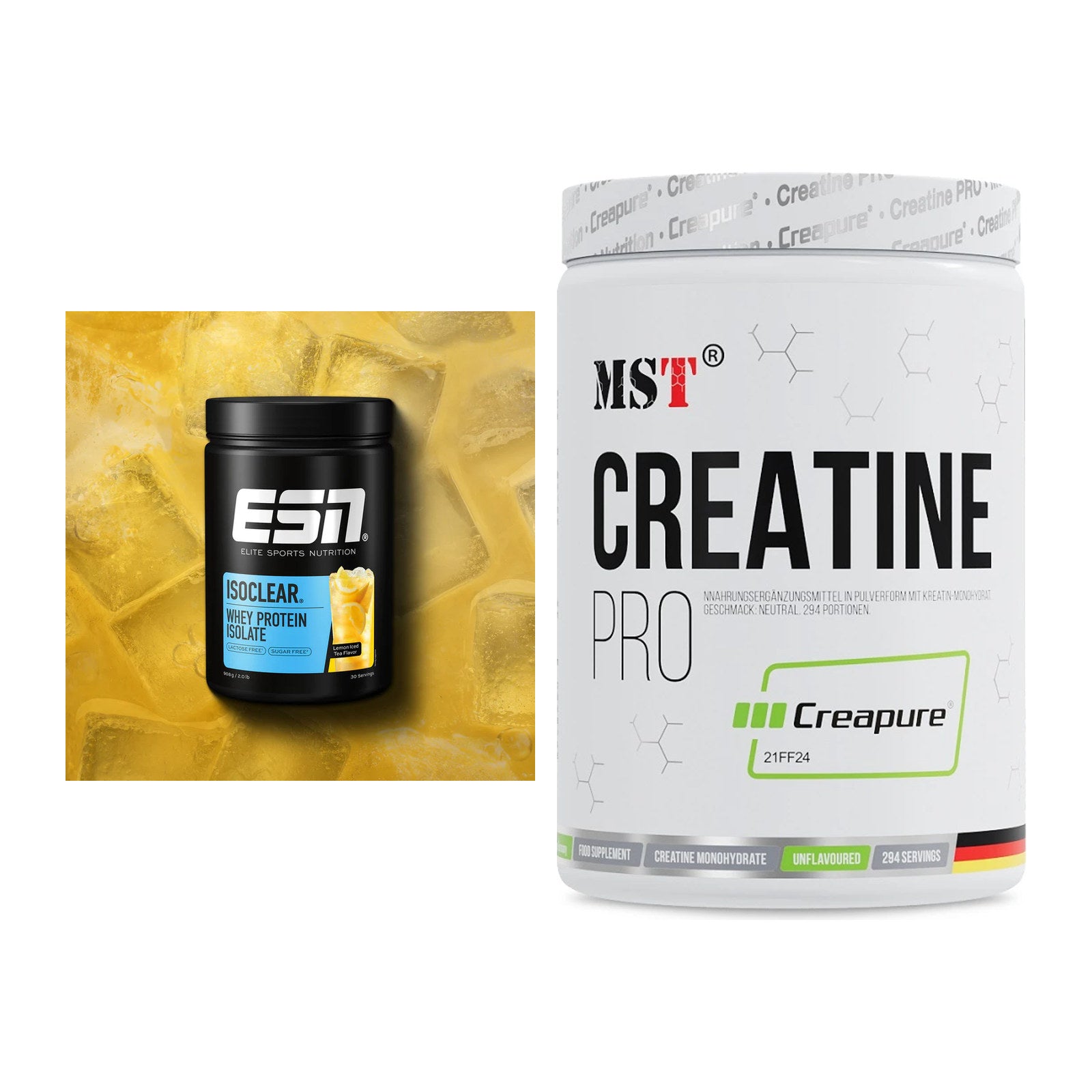 Muskelaufbau-Set: ESN ISOCLEAR Whey Isolate + MST Creatin Pro CREAPURE – alle enthaltenen Artikel