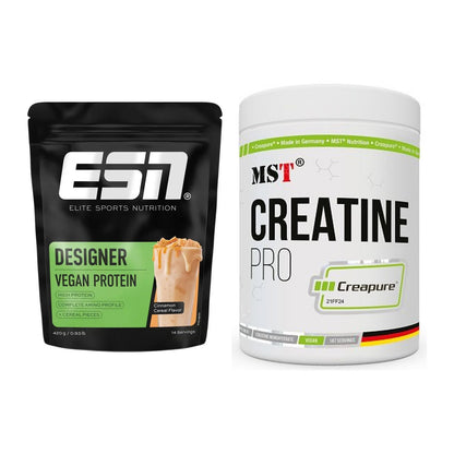 Muskelaufbau-Set: ESN Designer Vegan + MST Creatin Pro CREAPURE – alle enthaltenen Artikel