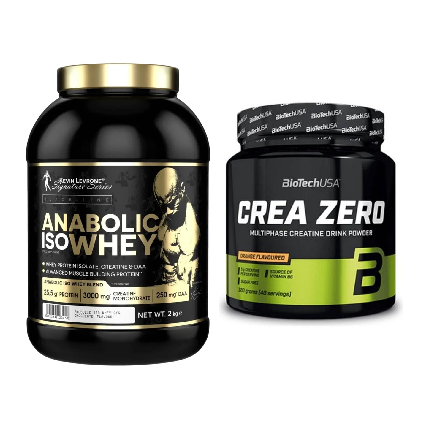 Muskelaufbau-Set: Kevin Levrone Anabolic Iso Whey + BioTech Crea Zero – alle enthaltenen Artikel