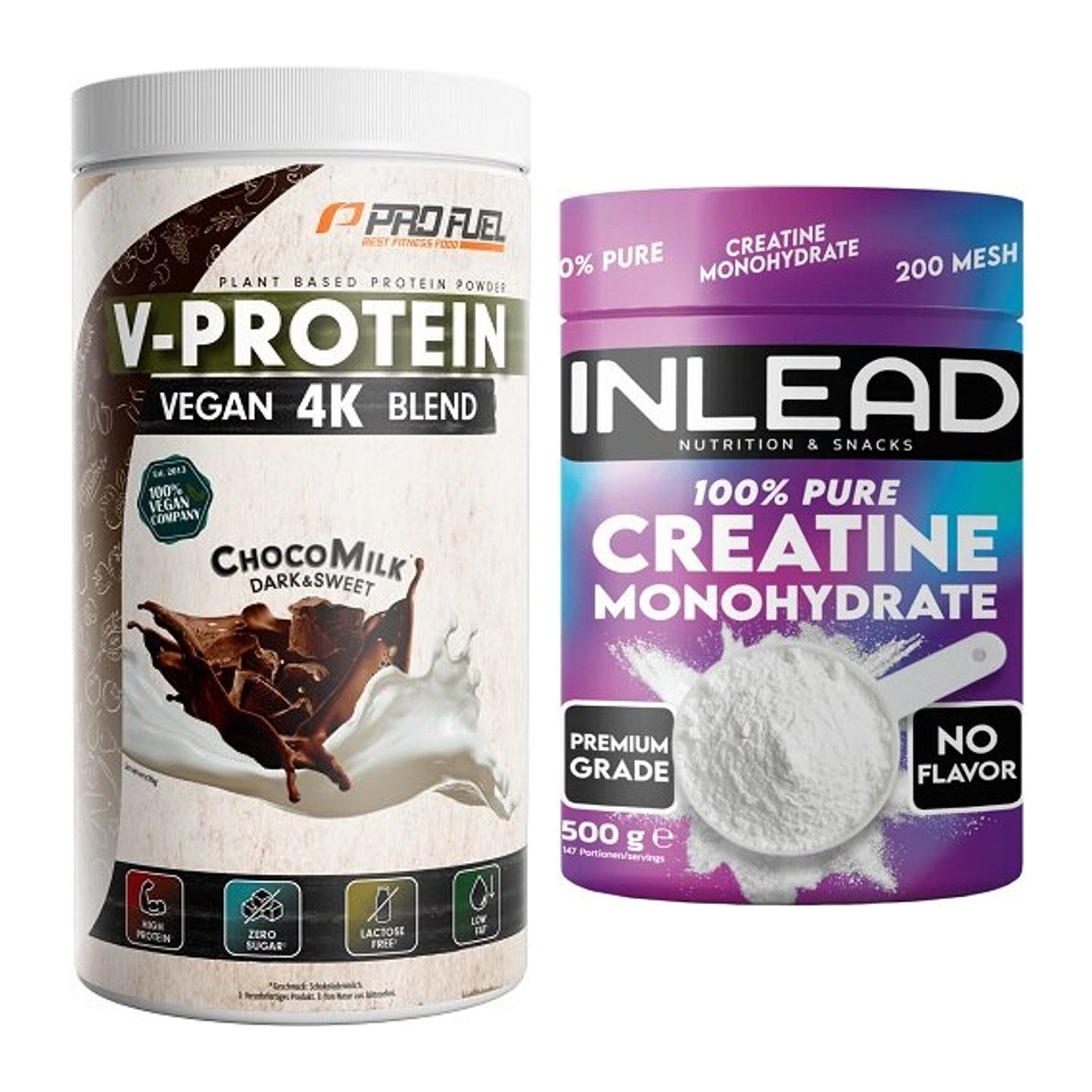 Muskelaufbau-Set: ProFuel V-PROTEIN vegan + INLEAD Creatine – alle enthaltenen Artikel