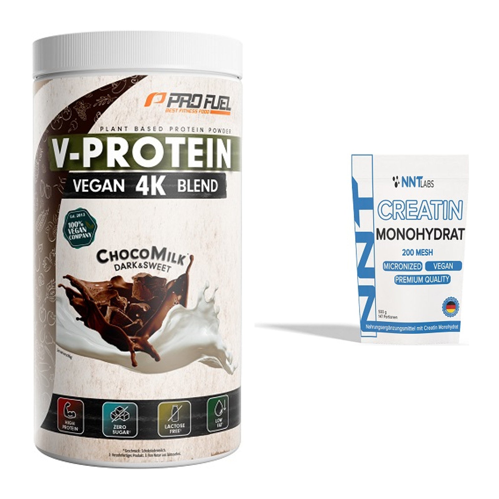 Muskelaufbau-Set: ProFuel V-PROTEIN vegan + NNT Creatin Monohydrat – alle enthaltenen Artikel