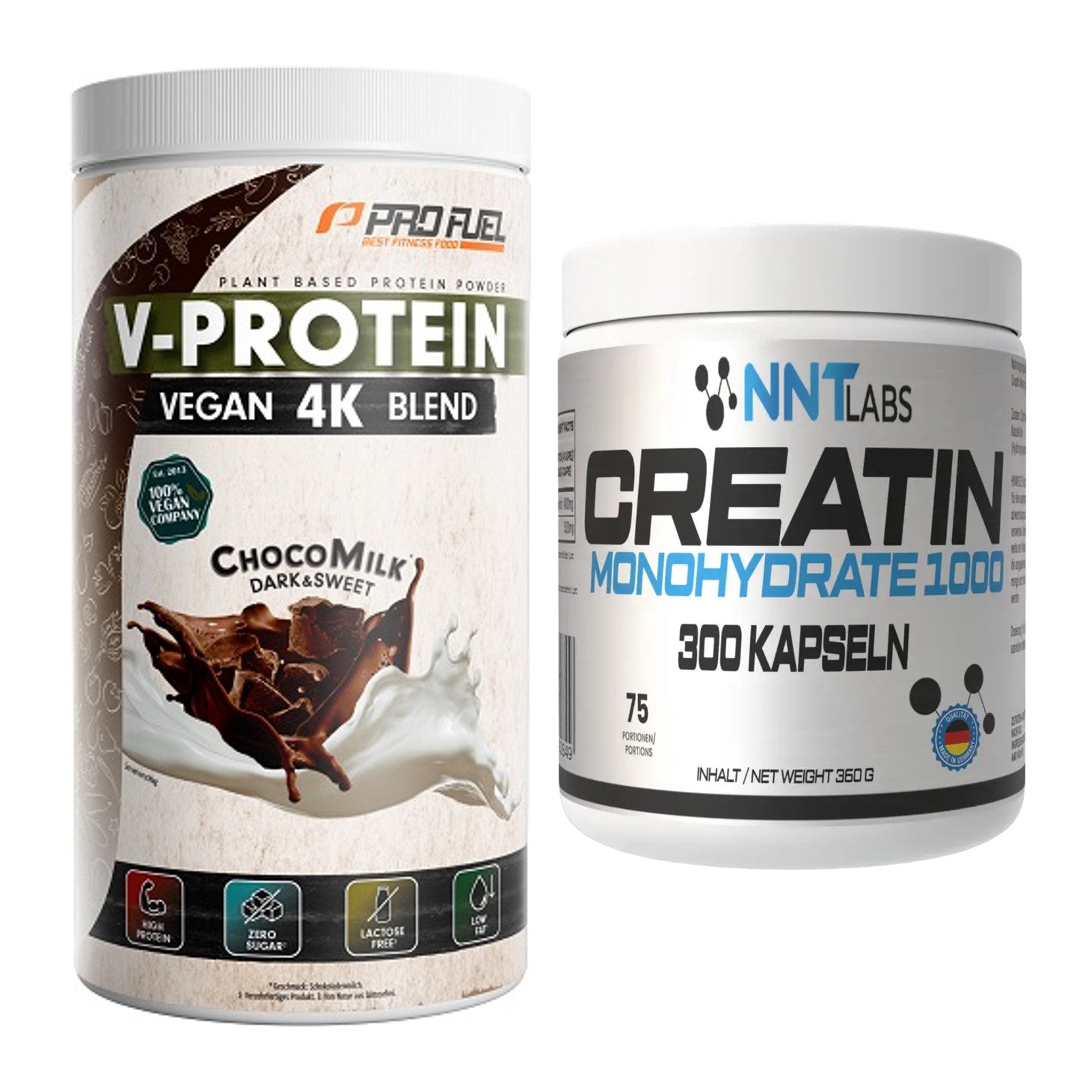 Muskelaufbau-Set: ProFuel V-PROTEIN vegan + NNT Creatin 1000 mg – alle enthaltenen Artikel