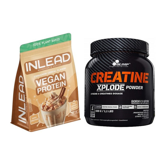 Muskelaufbau-Set: INLEAD Vegan Protein + Olimp Creatine Xplode – alle enthaltenen Artikel