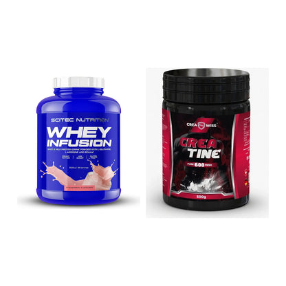 Muskelaufbau-Set: Scitec Whey Infusion + CREASWISS Creatine 600 – alle enthaltenen Artikel