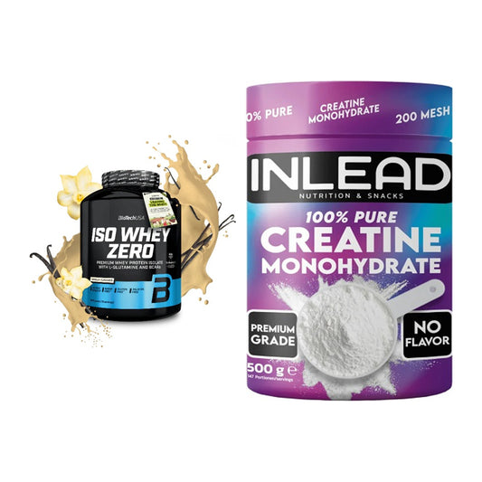 Muskelaufbau-Set: BioTech Iso Whey Zero + INLEAD Creatine Monohydrate – alle enthaltenen Artikel