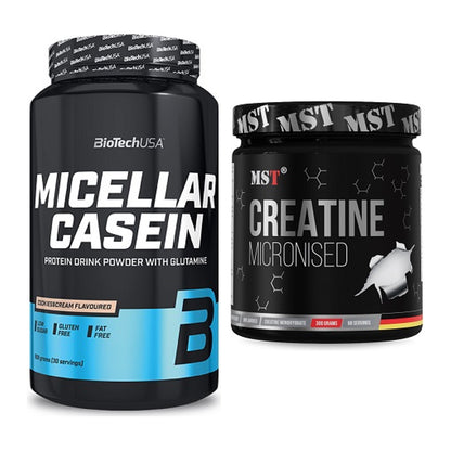 Muskelaufbau-Set: BioTech Micellar Casein + MST Creatin Monohydrate – alle enthaltenen Artikel
