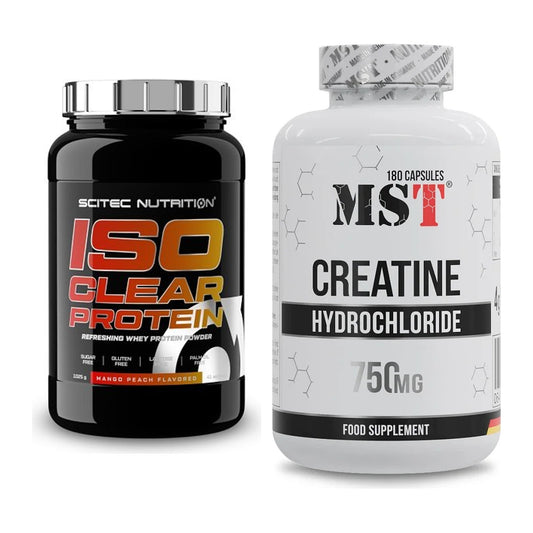 Muskelaufbau-Set: Scitec IsoClear Protein + MST Creatine HCL – alle enthaltenen Artikel