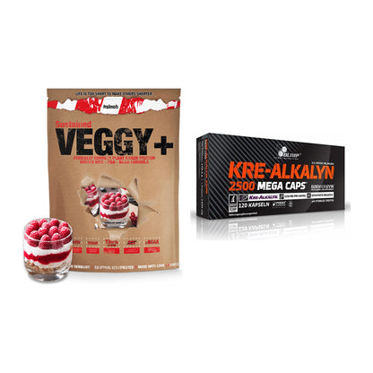 Muskelaufbau-Set: Sinob VEGGY + VEGAN PROTEIN + Olimp Kre Alkalyn 2500 – alle enthaltenen Artikel