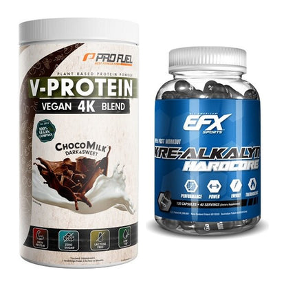 Muskelaufbau-Set: ProFuel V-PROTEIN vegan + EFX Kre-Alkalyn Hardcore – alle enthaltenen Artikel