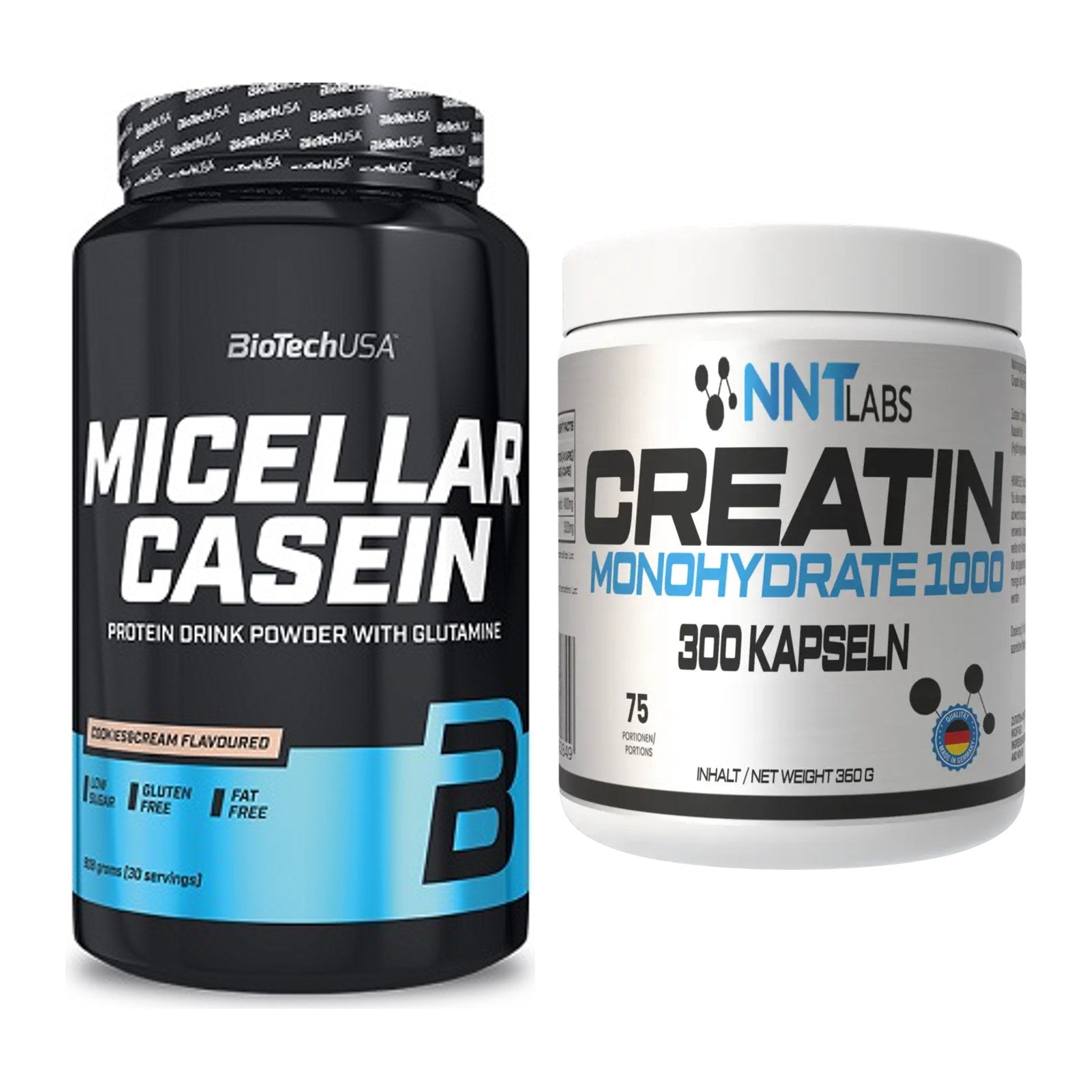 Muskelaufbau-Set: BioTech Micellar Casein + NNT Creatin 1000 mg – alle enthaltenen Artikel
