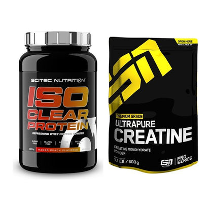 Muskelaufbau-Set: Scitec IsoClear Protein + ESN Ultrapure Creatine – alle enthaltenen Artikel