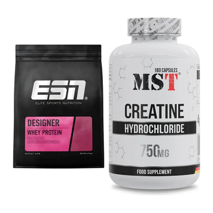 Muskelaufbau-Set: ESN Designer Whey + MST Creatine HCL – alle enthaltenen Artikel