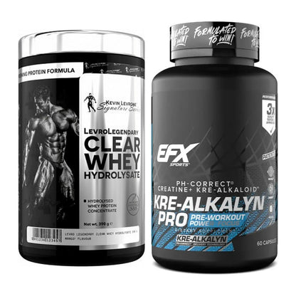 Muskelaufbau-Set: Kevin Levrone Clear Whey + EFX Kre-Alkalyn PRO – alle enthaltenen Artikel