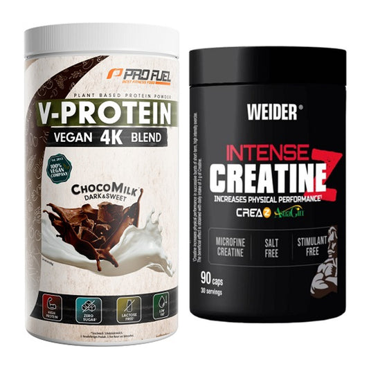 Muskelaufbau-Set: ProFuel V-PROTEIN vegan + Weider Intense Pure – alle enthaltenen Artikel