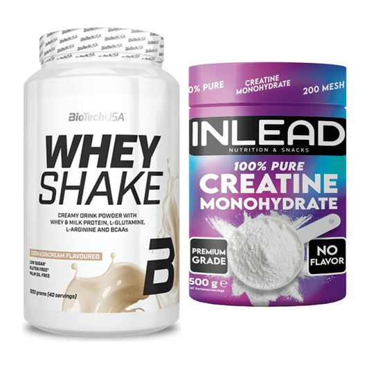 Muskelaufbau-Set: BioTech Whey Shake + INLEAD Creatine Monohydrate – alle enthaltenen Artikel