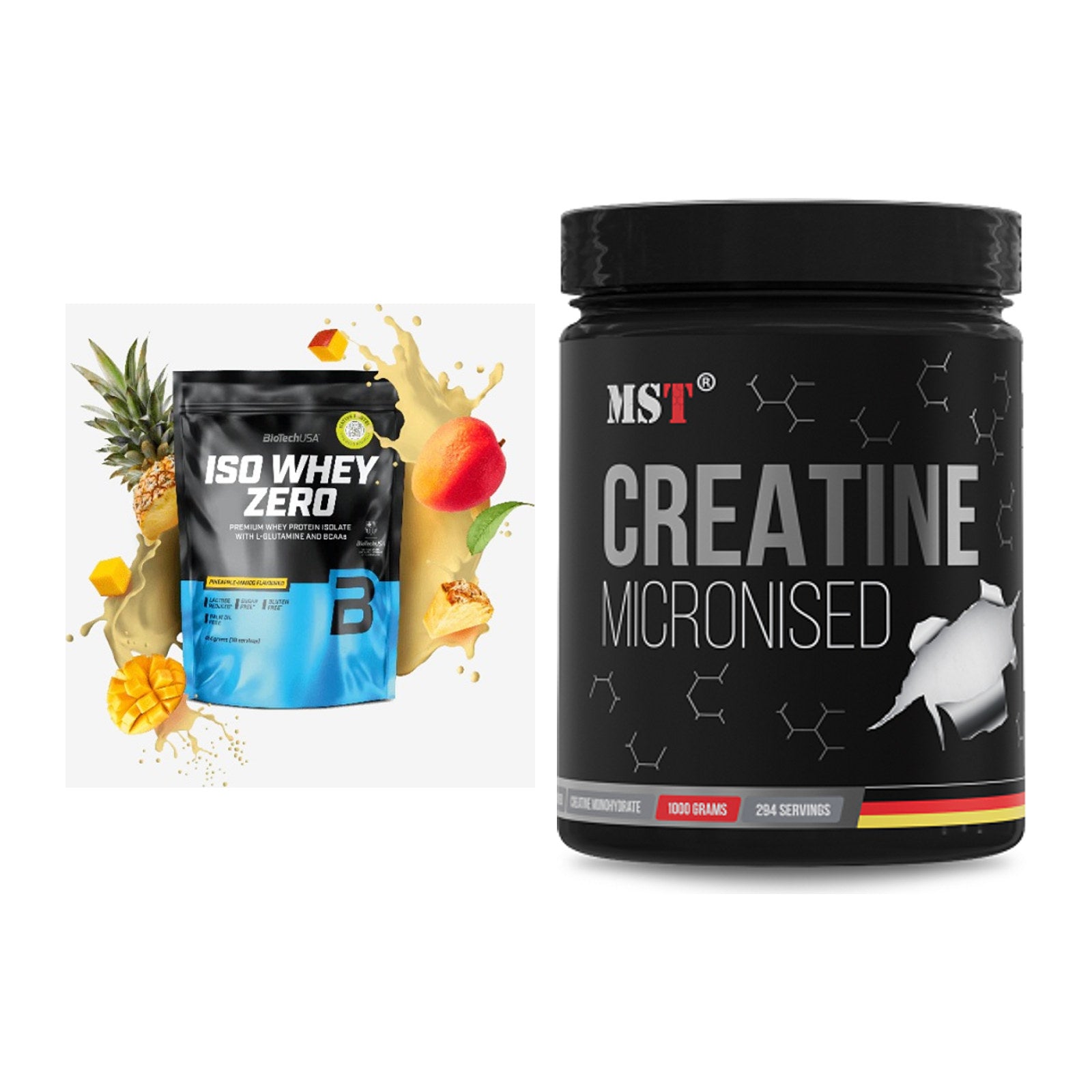 Muskelaufbau-Set: BioTech Iso Whey Zero + MST Creatin Monohydrate – alle enthaltenen Artikel