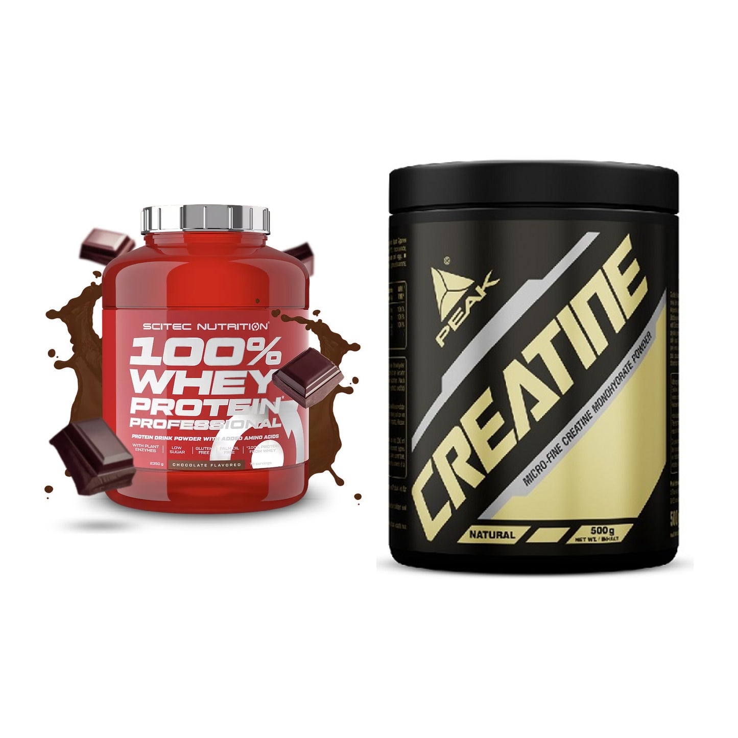 Muskelaufbau-Set: Scitec 100% Whey Professional + Peak Creatin Powder – alle enthaltenen Artikel