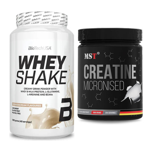 Muskelaufbau-Set: BioTech Whey Shake + MST Creatin Monohydrate – alle enthaltenen Artikel