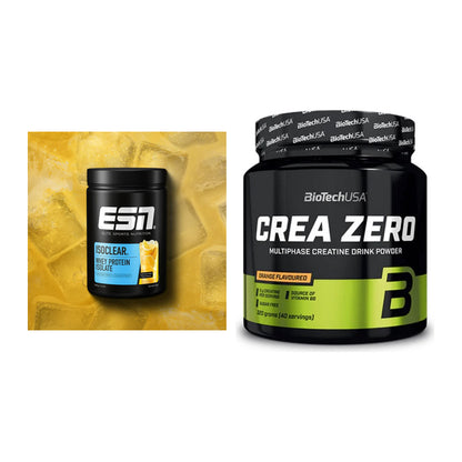 Muskelaufbau-Set: ESN ISOCLEAR Whey Isolate + BioTech Crea Zero – alle enthaltenen Artikel