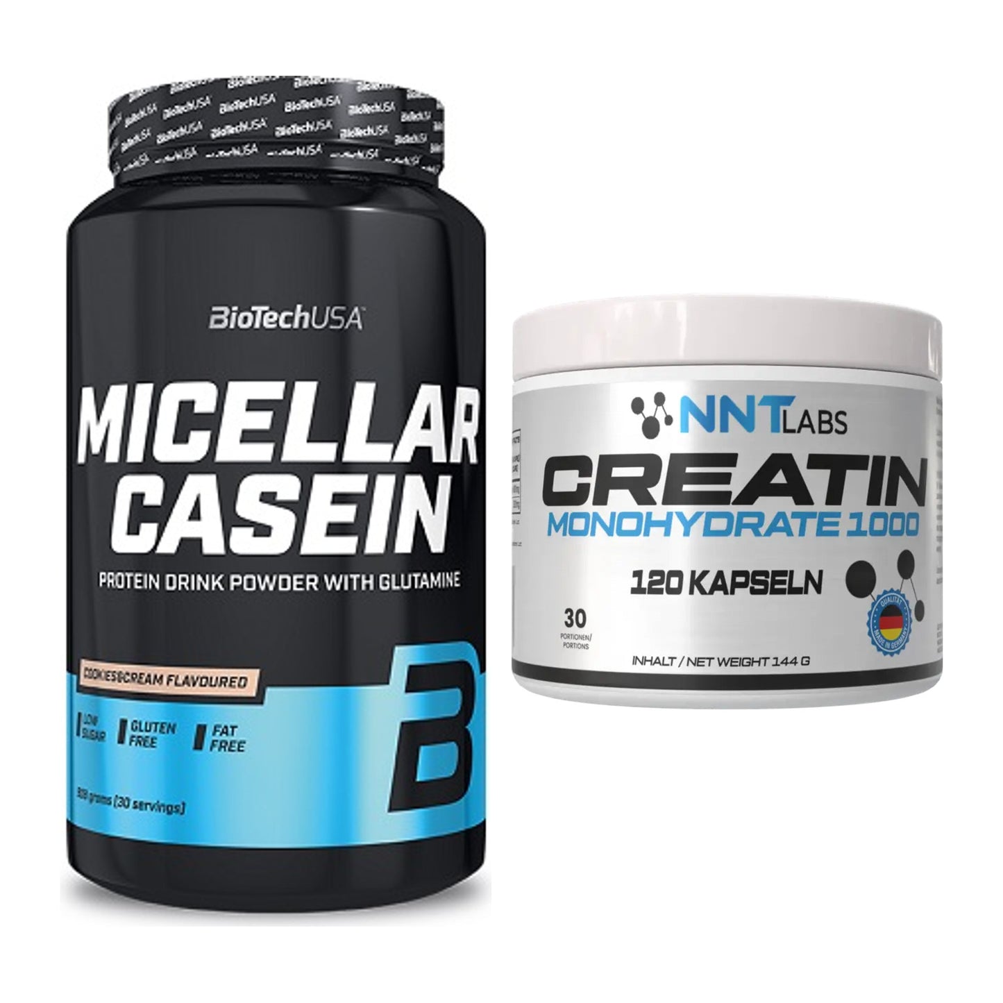 Muskelaufbau-Set: BioTech Micellar Casein + NNT Creatin 1000 mg – alle enthaltenen Artikel