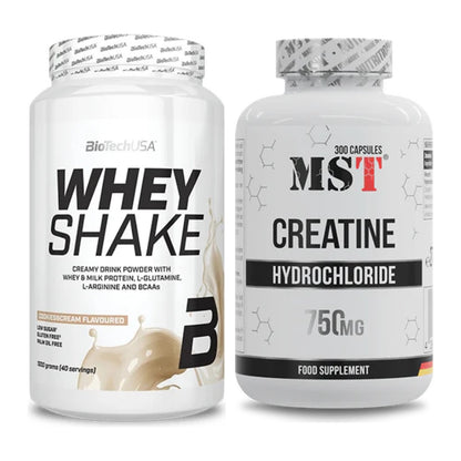 Muskelaufbau-Set: BioTech Whey Shake + MST Creatine HCL – alle enthaltenen Artikel