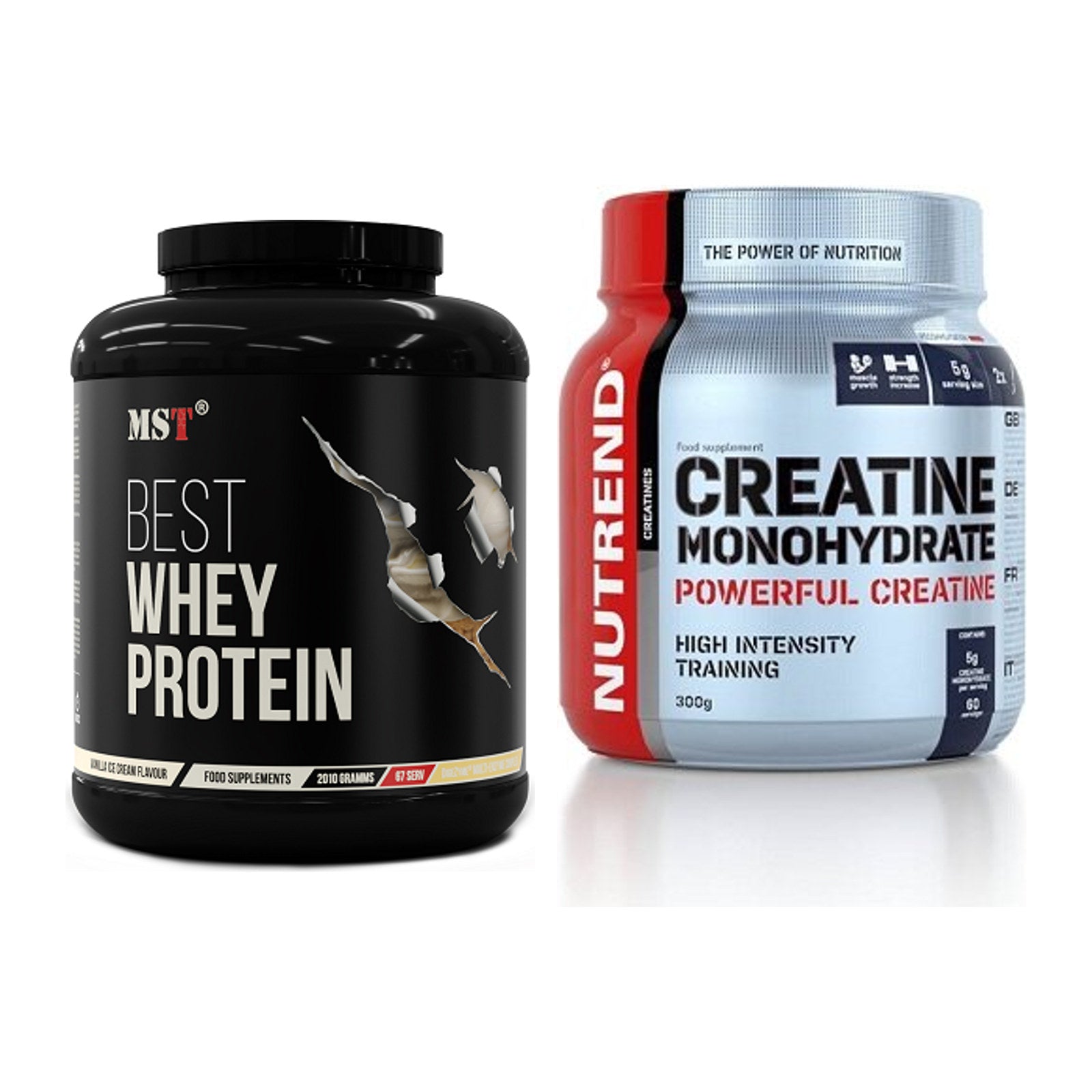 Muskelaufbau-Set: MST Best Whey Protein + Nutrend Creatine – alle enthaltenen Artikel