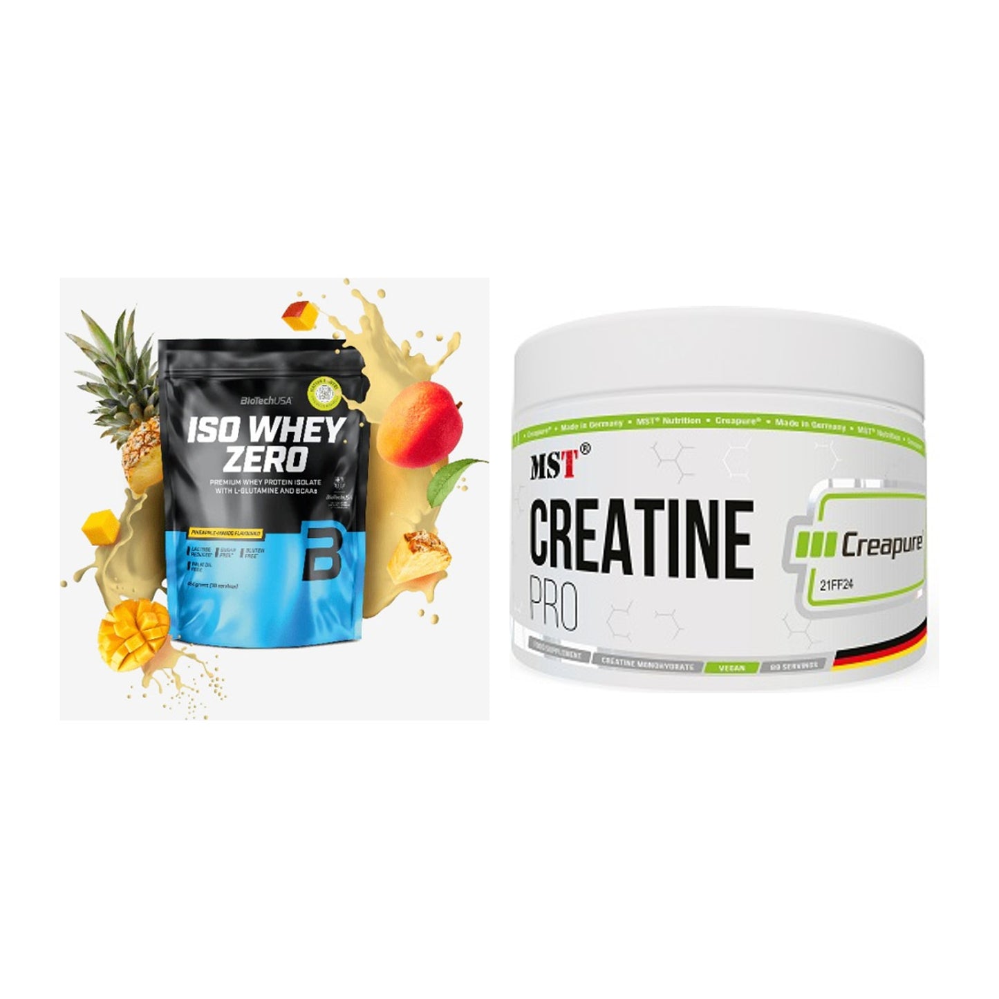 Muskelaufbau-Set: BioTech Iso Whey Zero + MST Creatin Pro CREAPURE – alle enthaltenen Artikel