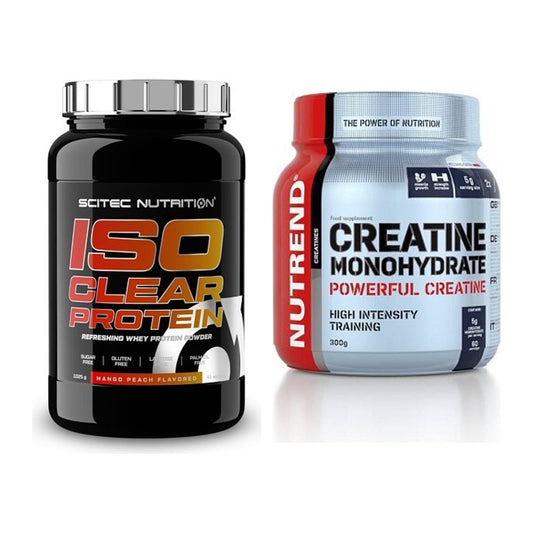 Muskelaufbau-Set: Scitec IsoClear Protein + Nutrend Creatine – alle enthaltenen Artikel