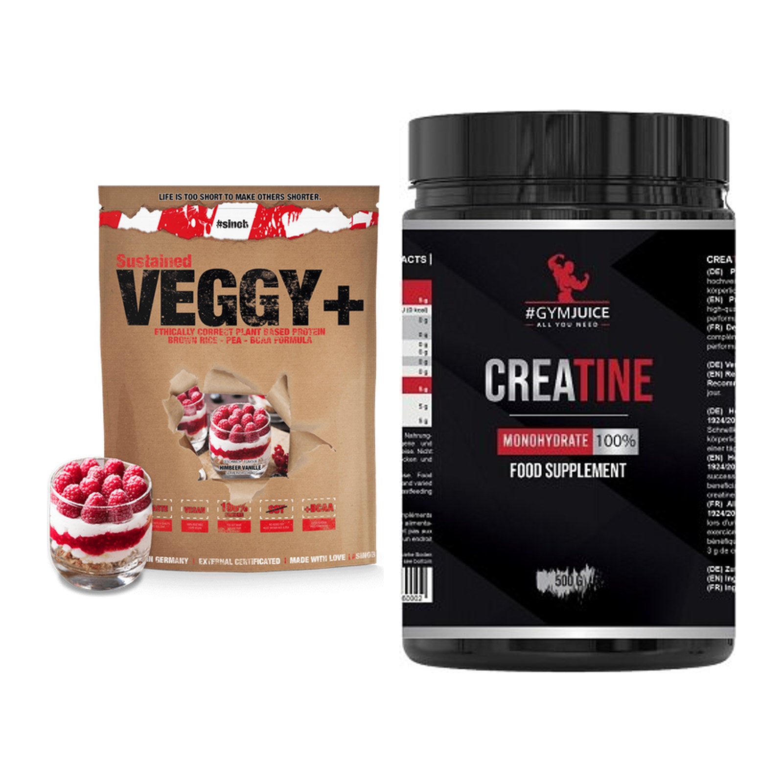 Muskelaufbau-Set: Sinob VEGGY + VEGAN + #GYMJUICE Creatine – alle enthaltenen Artikel