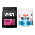 Muskelaufbau-Set: ESN Designer Whey + Nutrend Creatine Gummies Fruity – alle enthaltenen Artikel
