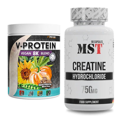 Muskelaufbau-Set: ProFuel V-Protein Vegan 8K Blend + MST Creatin HCL – alle enthaltenen Artikel