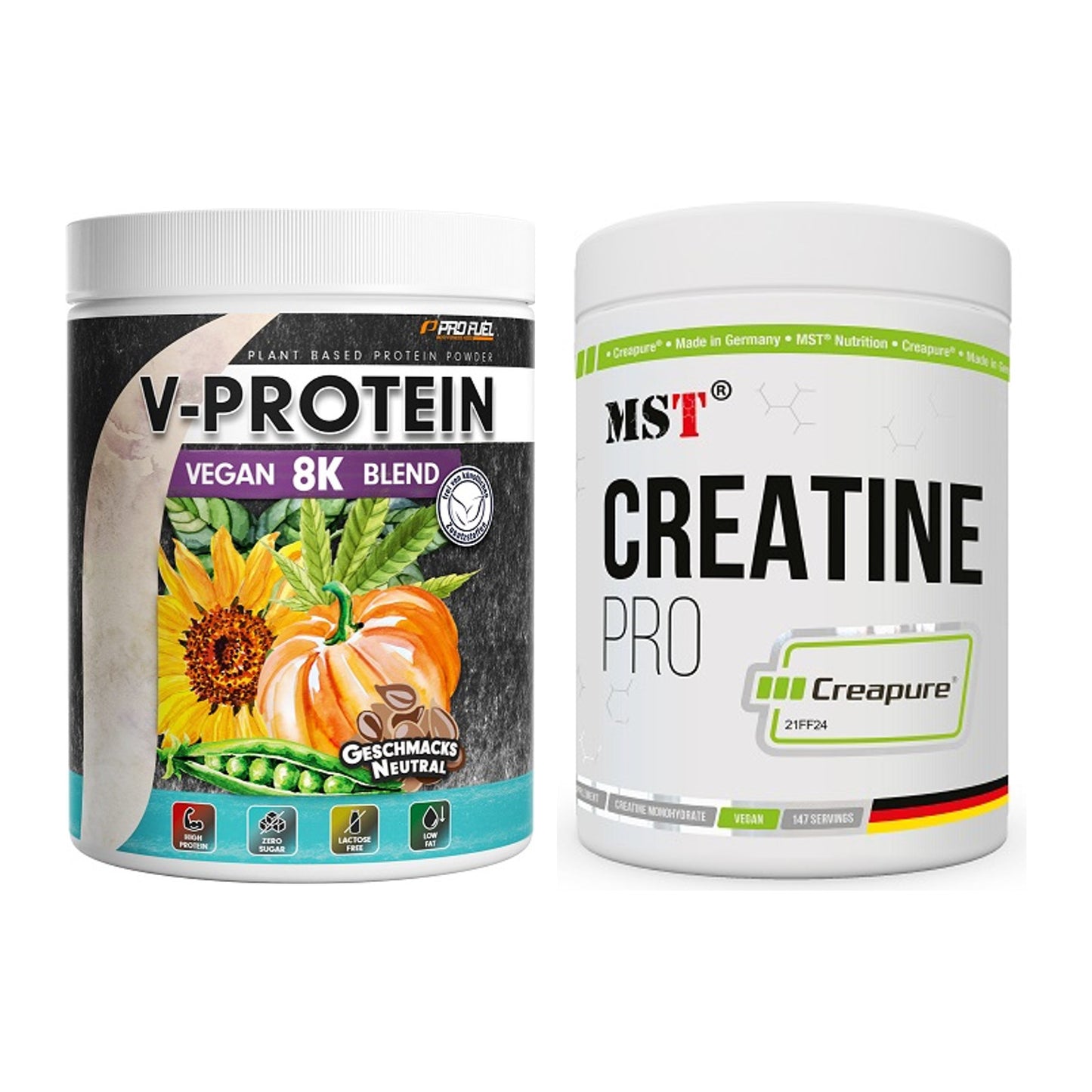 Muskelaufbau-Set: ProFuel V-Protein Vegan + MST Creatin Pro CREAPURE – alle enthaltenen Artikel
