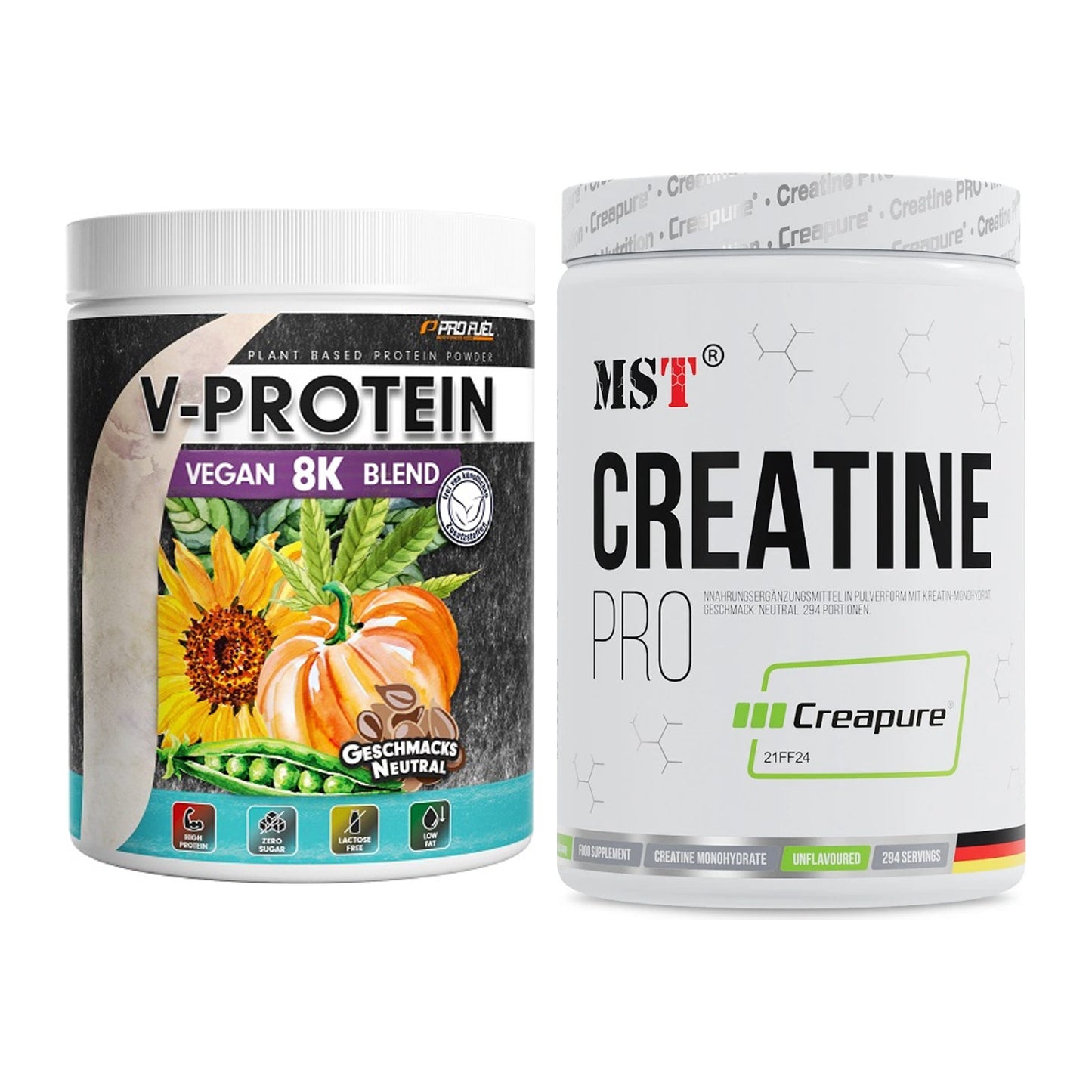 Muskelaufbau-Set: ProFuel V-Protein Vegan + MST Creatin Pro CREAPURE – alle enthaltenen Artikel