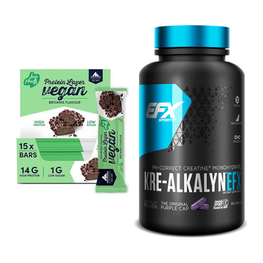 Muskelaufbau-Set: Multipower Vegan Protein Layer Bar + EFX Kre-Alkalyn – alle enthaltenen Artikel